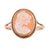 HALLMARKED 9CT GOLD CAMEO RING