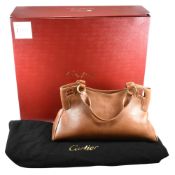 CARTIER BROWN LEATHER MARCELLO DE CARTIER HANDBAG