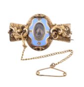 19TH CENTURY VICTORIAN MOURNING BROOCH PIN