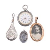 COLLECTION OF SILVER JEWELLERY & ROLLED GOLD PENDANT