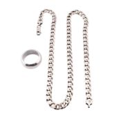 SILVER NECKLACE & RING