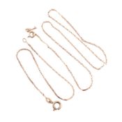 HALLMARKED 9CT GOLD FLAT LINKED BRACELET CHAIN & NECKLACE AF