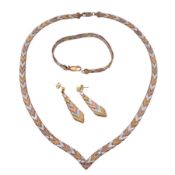 ITALIAN TRi-COLOUR SILVER 925 JEWELLERY SUITE