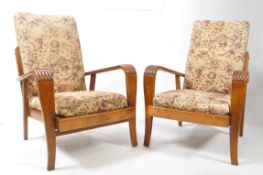 PAIR OF ART DECO EASY OAK ARMCHAIRS