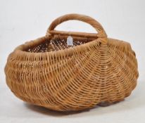 OVERSIZED VINTAGE WOVEN WICKER LOG BASKET