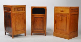TWO EARLY 20TH CENTURY OAK BEDSIDE CABINETS