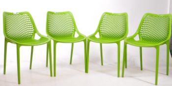 SIESTA - SET OF FOUR STACKING GREEN CHAIRS