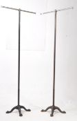 EARLY 20TH CENTURY METAL T BAR FLOOR STANDS