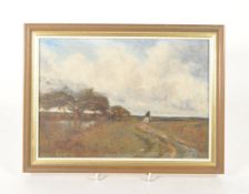 EARLY 20TH CENTURY OIL ON BOARD PAINTING OF A HORSE RIDER