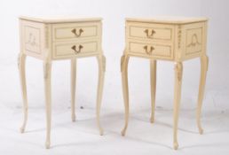 PAIR OF CONTEMPORARY FRENCH LOUIS STYLE BEDSIDE TABLES