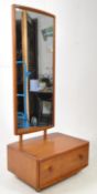 ERCOL - MID CENTURY ELM DRESSING CHEVAL MIRROR WITH DRAWER