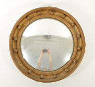 EARLY 20TH CENTURY GILT WOOD & GESSO CONVEX MIRROR