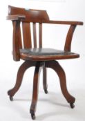 W BIRCH - 1933 ELM WOOD SWIVEL DESK ARMCHAIR