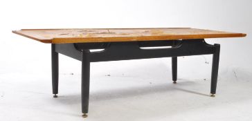 MID CENTURY SMALL PROPORTION COFFEE TABLE WITH DANSETTE LEGS