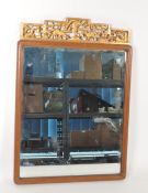 EARLY 20TH CENTURY CHINESE HARDWOOD WALL MIRROR