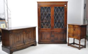 JACOBEAN STYLE LINEN FOLD CABINET ALONG WITH OTHERS