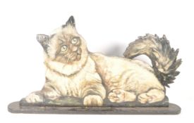 LATE 20TH CENTURY VINTAGE CAT PAINTED ON BOARD DISPLAY