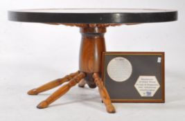 OASK FRAMED SHIPS WHEEL COFFEE TABLE