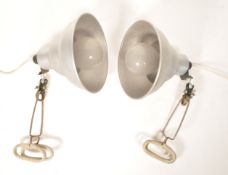 PAIR OF INDUSTRIAL PHOTAX LAMPS WITH SPRING CLAMPS