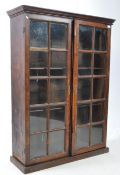 VICTORIAN OAK GLAZED BOOKCASE DISPLAY CABINET
