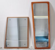TWO VINTAGE 20TH CENTURY TEAK WALL MIRROR