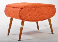 BRITISH MODERN DESIGN - RETRO ORANGE UPHOLSTERED SEWING BOX