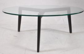 BRITISH MODERN DESIGN - MID CENTURY GLASS TOPPED COFFEE TABLE