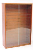 MID CENTURY TEAK VENEER DISPLAY WALL COLLECTORS CABINET