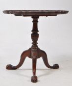 19TH CENTURY MAHOGANY TILT TOP OCCASIONAL TABLE
