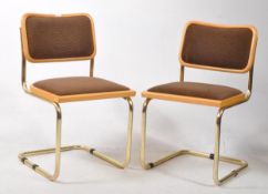 PAIR OF 20TH CENTURY CANTILEVER DINING CHAIRS