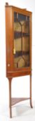 EDWARDIAN WALNUT INLAID CORNER DISPLAY CABINET