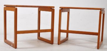 PAIR OF RETRO MID 20TH CENTURY TEAK SIDE TABLES