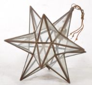 VINTAGE STAR FORM LEADED GLASS LIGHT SHADE