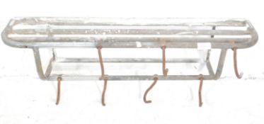 VINTAGE 20TH CENTURY INDUSTRIAL STEEL WALL MOUNTED MEAT HOOKS