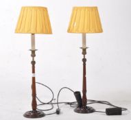 PAIR OF DECORATIVE NEO CLASSICAL CAST METAL TABLE LAMPS