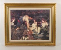 JOHN WATERHOUSE - HYLAS & THE NYMPHS FRAMED & GLAZED PRINT