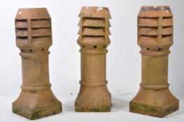 THREE LOUVRE STYLE CHIMNEY POTS