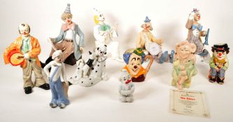 COLLECTION OF LATE 20TH CENTURY CERAMIC AND PORCELAIN CLOWN FIGURES