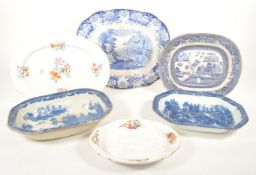 COLLECTION OF 19TH CENTURY PORCELAIN / IRONSTONE SERVING PLATTERS