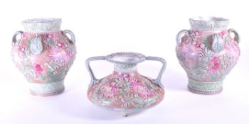 THREE EARLY 20TH CENTURY JAPANESE MORIAGE VASES