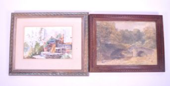 TWO 20TH CENTURY WATERCOLOUR PAINTINGS