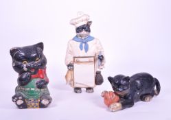 THREE 20TH CENTURY CAT RELATED FIGURES
