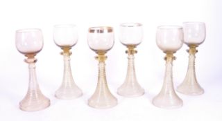 SET OF SIX SWEDISH 1980S BEEHIVE DRINKING GLASSES