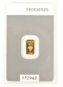 SWISS FINE GOLD BULLION BAR TOKEN