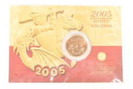ROYAL MINT - 2005 22CT GOLD BULLION SOVEREIGN