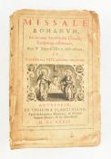 PLANTIN PRESS. 1627 MISSALE ROMANUM UNBOUND ILLUSTRATED WITH WOODCUTS