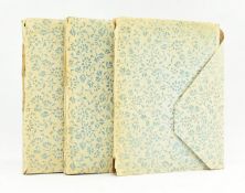 ASIA INTEREST. 1949 WE JAPANESE THREE VOLUMES ON RICE PAPER IN LINEN WRAPS