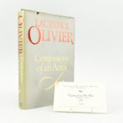 OLIVIER, LAURENCE. 1982 CONFESSIONS OF AN ACTOR SIGNED DEDICATED FIRST EDITION WITH LETTER