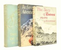 EVEREST & MOUNTAINEERING. THREE FIRST EDITIONS IN DUST WRAPPERS
