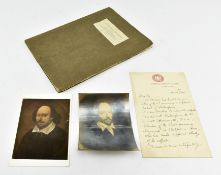 WILLIAM SHAKESPEARE INTEREST. 1907 THE PORTRAITS OF SHAKESPEARE SIGNED LIMITED EDITION WITH LETTER